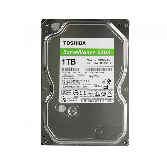 Toshıba 1 Tb 5700Rpm 64Mb 7/24 Dvr,Nvr İçin Güvenlik Hdd