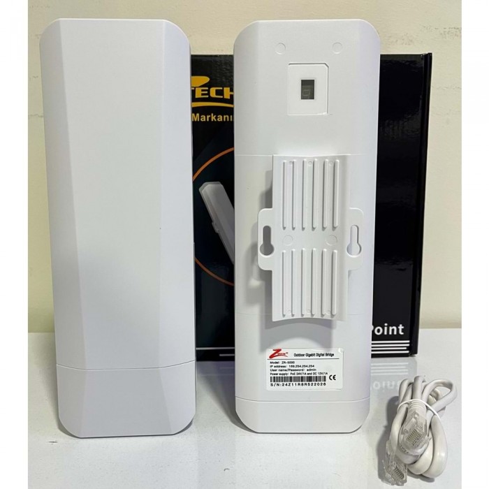 ZTECH "5KM 1*100/1000Mbps 24V PoE or 12V DC Speed rate: 900Mbps" - ZR-5000