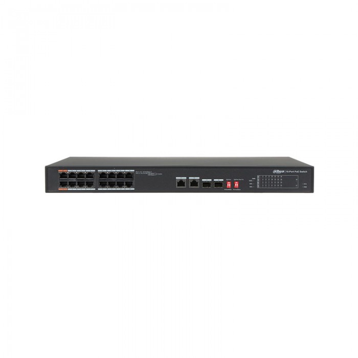 DAHUA 10/100 16Port  PoE + 2GE SFP - DH-PFS3218-16ET-135