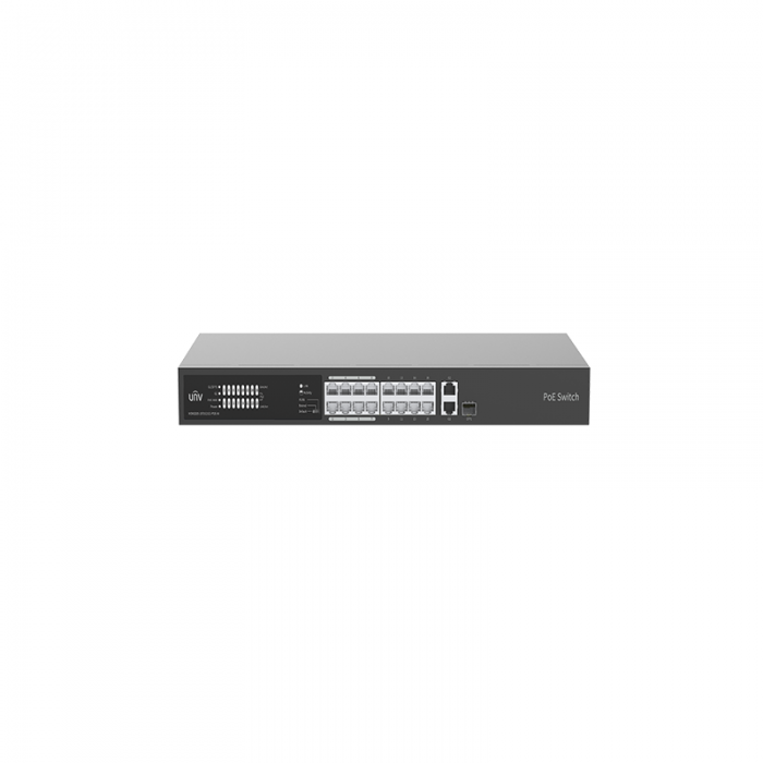 UNV 16 Port 10/100 PoE + 1x10/100/1000 Ethernet+1xCombo 135W PoE Switch - NSW2020-16T1GT1GC-LPOE-IN