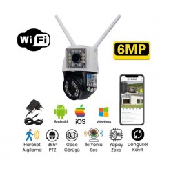 O-Kam 3012 Çift Lens Wifi Ptz Kamera -  Adaptör Hediyeli