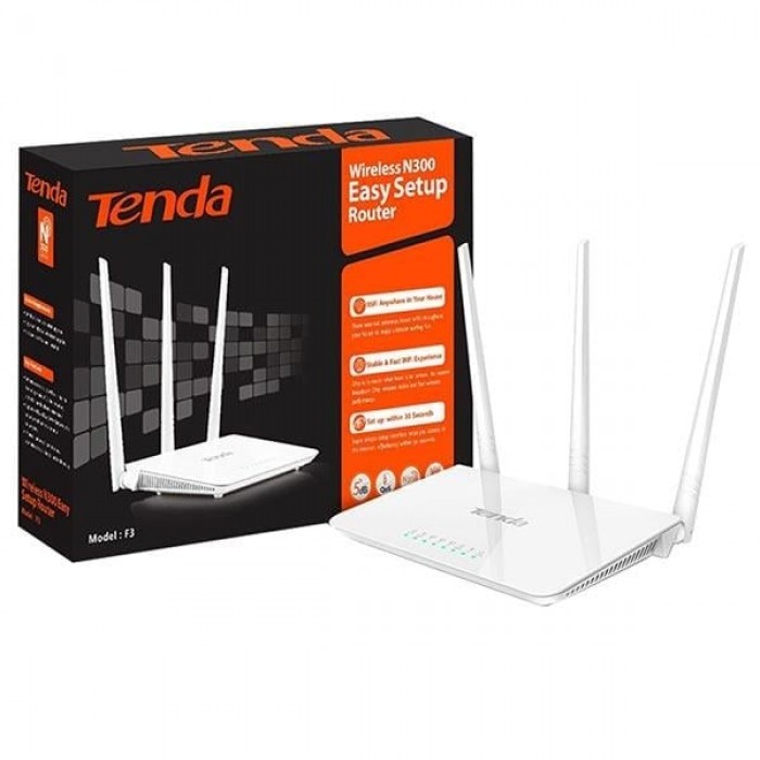 TENDA F3 4 PORT 300MBPS 2,4GHZ 3*5 DBI ROUTER - 885397270300
