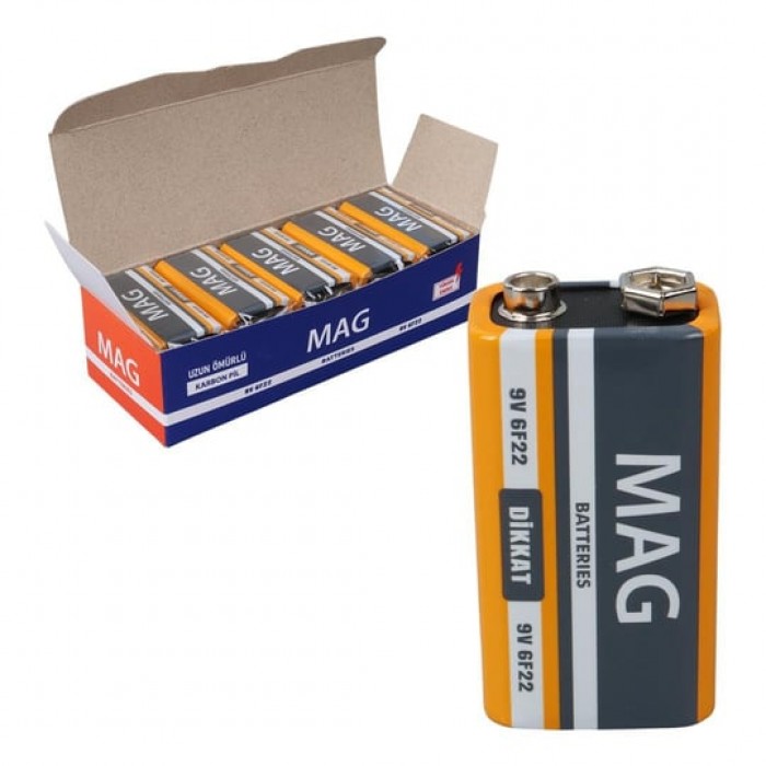 MAG BATTERIES MG-9 9 VOLT PİL 10LU PAKET (6F22 9V) - 26163