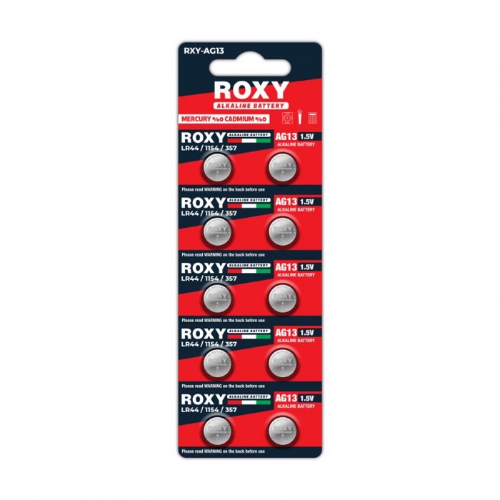 ROXY RXY-AG13 LR44/1154/357 1.5 VOLT ALKALİNE DÜĞME PİL (10 LU PAKET) - RXY-AG13